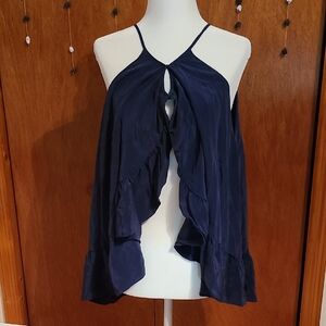 Multi-Wear Navy Blue Women’s Sleeveless Silk Top